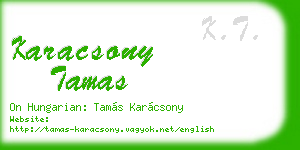 karacsony tamas business card