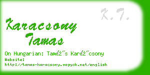 karacsony tamas business card